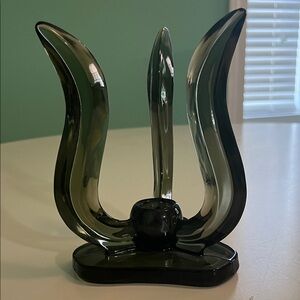 Viking Glass Hurricane Lamp Candle Holder